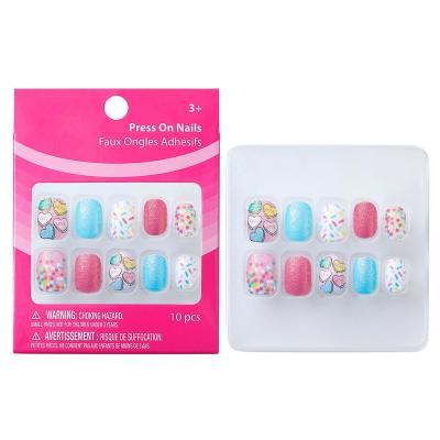 China Hot Selling Design Style Kids Nails Packing Cute Girls Fake Nails Gift for sale