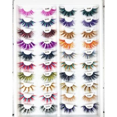 China Natural Silk Colored Strands Eyelash / Mink Silk Color Own 3d Brand Mink With Factory Price Eyelashes for sale