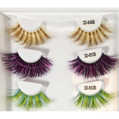 China Colorful Colored Packaging Lashes Private Label 25mm 6d Mink Eyelashes With Best Quality for sale