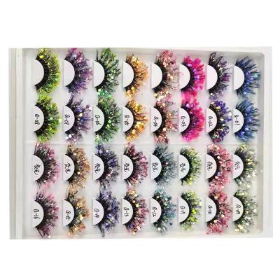 China Cruelty Free Colored Fluffy Mink Lashes 3d Sample 25mm for sale