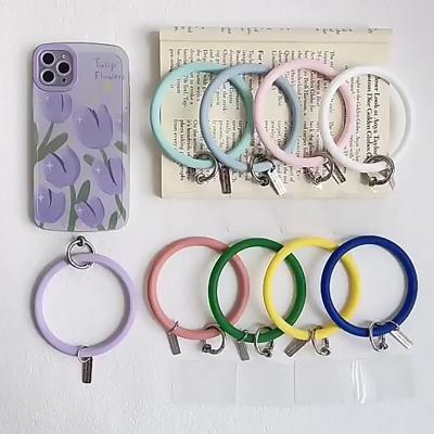 China Silicone+Metal Women Wristband Silicone Keychain Wristband Phone Holder Chain Strap Phone Chain Phone Bracelet for sale