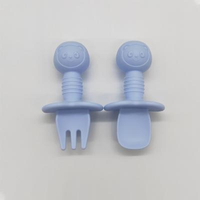 China BPA free high quality good prices contemporary design style baby silicone spoon and fork for sale