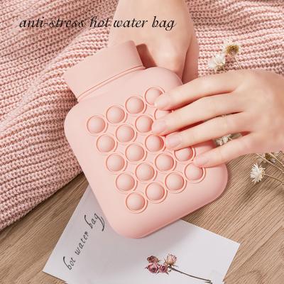 China Wholesale Hot Selling Custom Silicone Water Bottle Soft Cover Logo Hot Water Bag Reusable Corduroy Factory New Hot Water Bag for sale