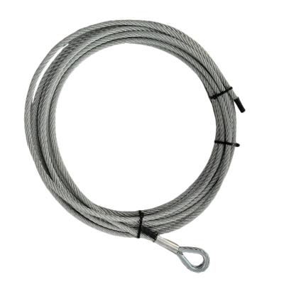 China Construction C-PIN 1.5mm Security 7*7 Galvanized Steel Wire Rope Assembly Steel Cable with One Loop Details and Thimble Security for sale