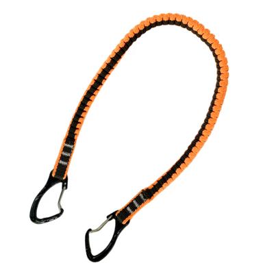 China Black Steel Tools Security C-PIN Carabiner Up Work Nylon Leash High Quality Bungee Rope Lanyard Tool Lanyard Tools Safety Lanyard for sale