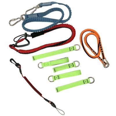 China Safety Tools C-PIN Multi Release Lanyard Retractable Designs Tool Lanyards with Bungee Elastic Quality and Spring Cable Lanyard for sale