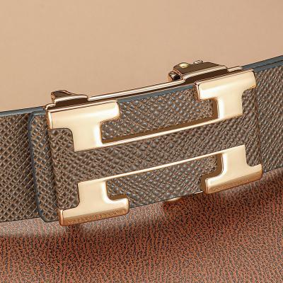 China Men's Leisure Fashion Personal Belt Young Men's Leather Belt Automatic Buckle High End Genuine Cowhide Kangaroo Belt Men for sale