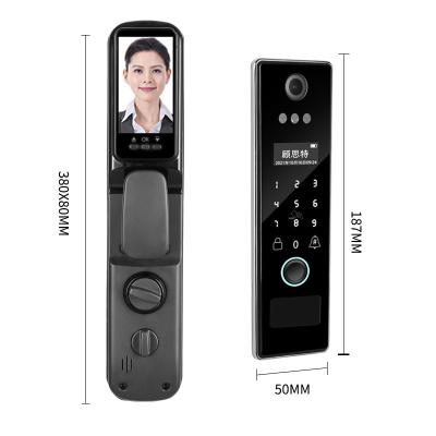 China Youzhiyunjia Q8 Full Automatic Smart Lock WiFi Wireless Fingerprint Password RFID Card App Digital Door Lock With Camera for sale