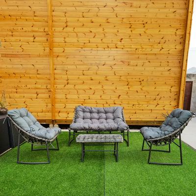 China Modern 4pcs Outdoor Rattan Leisure Furniture Garden Terrace Rattan Chair Set for sale