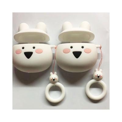 China Protable Shape Cute Custom Soft Silicone Case For Earphone Waterproof Silicone Cover With Hook for sale