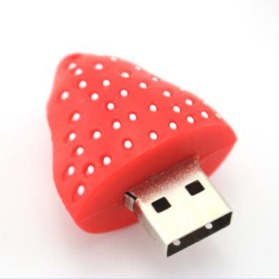 China Odorless Cat's Paw Whale Strawberry Shaped Customizable PVC U Disk Portable Odorless Usb Flash Drives for sale