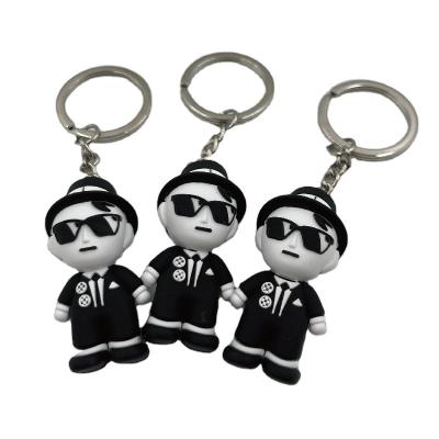 China Customized Non-Toxic 3D Rubber Promotional Cute Cartoon Figure Souvenir Non-Toxic PVC Key Chains for sale