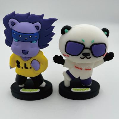 China Factory Customized Non-Toxic Full Colorful Cute Cartoon 3D Figures PVC Statue Rubber Keychains for sale