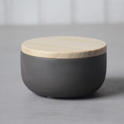 China Sustainable Food Safe Concrete Snack Bowl With Wooden Lid for sale