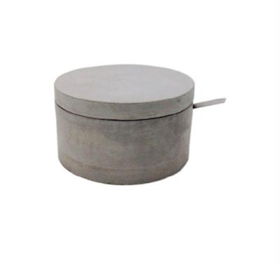 China Sustainable Smooth Raw Natural Gray Concrete Spice Jar With Spoon Rest And Rim Lid for sale