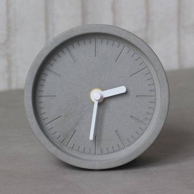 China For Office Concrete Alarm Clock Circular Silent Digital Table Clock for sale