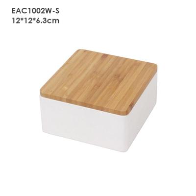 China Viable Square White Concrete Jewelry / Food Storage Jar For Home Decor for sale