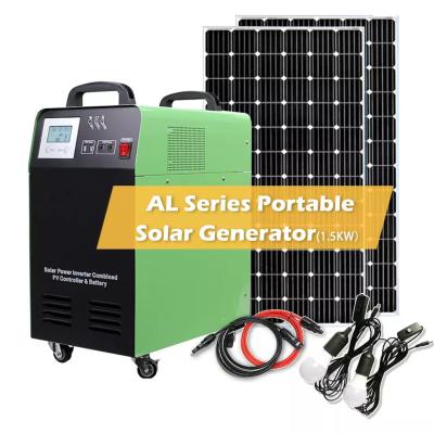 China Home 1000 Watt Off Grid Solar Power System With Completed Panel Set 1KW Portable Solar Power Generator for sale