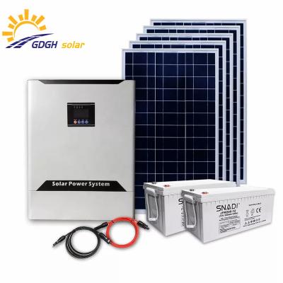 China Home Off Grid Solar Power Power Panel 5000 Watt Solar System 5 KW Gel Lithium Battery 5KW Solar Power System for sale