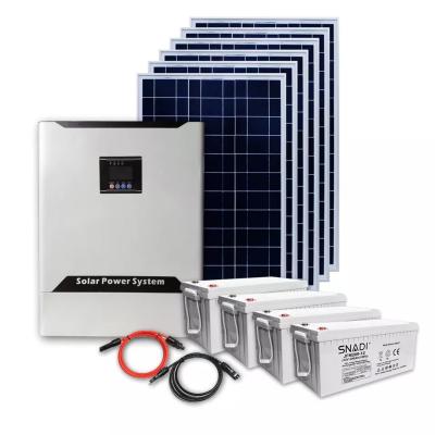 China Full Set Home Solar Power House System 5000w Hybrid Solar System 5KW Off Grid Solar Power System for sale