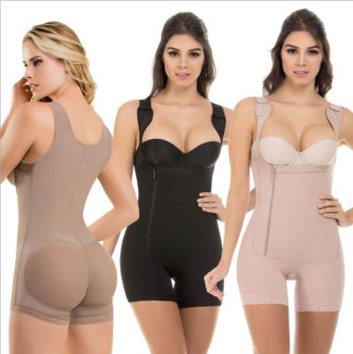 China Antibacterial Plus Size 6XL Full Zipper Body Shapewear For Women Fat Compression Waist Jumpsuit Tummy Control Butt Lifter Shaperwear for sale