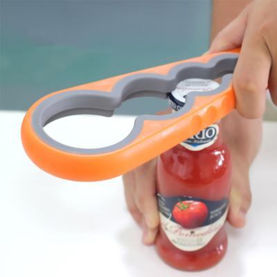 China Amazon Sustainable Kitchen Multifunctional Adjustable 4 In 1 Kitchen Lid Silicone Slip Jar Bottle Can Opener for sale