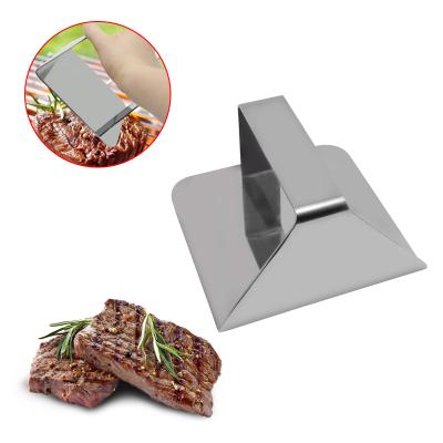 China Sustainable Square 100% Stainless Steel High Quality Bacon Press Extra Wide Handle Smashed Meat Press For Burgers for sale