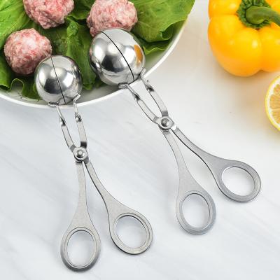 China Hot Selling Viable Non Stick Fish Ball Scoop Ice Cream Baller Stainless Steel Meatball Clip for sale