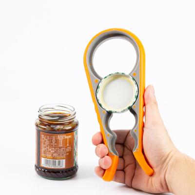 China Amazon Sustainable Hot Selling Silicone Grip Multi Function 4 In 1 Can Twist Bottle Opener for sale