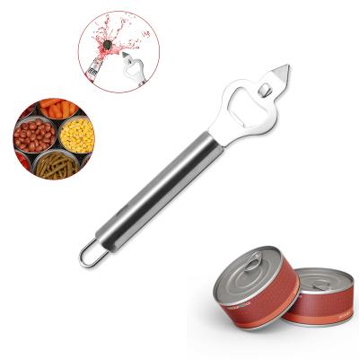 China Durable Long Handle Stainless Steel Commercial Can Bottle Opener With Piercing Tip for sale