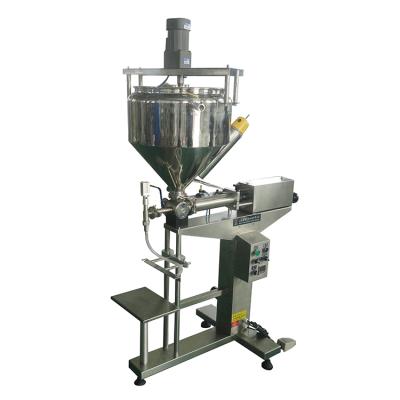 China Semi Automatic Manual Beverage Honey Chocolate Mixing And Heating Auger Screw Powder Filling Machine for sale