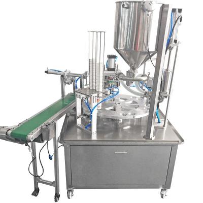 China Automatic Rotary Water Ice Cream Sauce Cup Drink Filling And Sealing Machine for sale