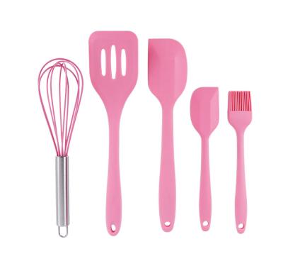 China Environmentally Friendly Non-Stick Non-Stick Silicone Utensils Silicone Baking Kitchenware Sustainable Cookware Cooking Spoon Spatula Set for sale