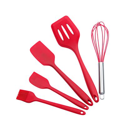 China Sustainable Silicone Kitchen Utensils Set Best Kitchen Tools 5 Piece Silicone Kitchen Utensil Set Cookware Set for sale