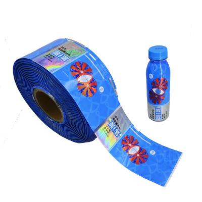 China Waterproof Custom Gold Foil Stamping PVC PETG Beverage Heat Shrink Sleeve Label for sale