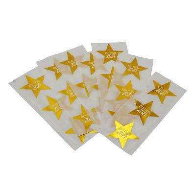 China A Custom Waterproof Gold Foil Star Stickers Paper Sheet China, Laminated Sticker Paper Star for sale