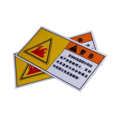 China Scratch-printing high quality UV resistant vinyl no hazard fire ban abiden area hazard warning caution declal sticker for sale