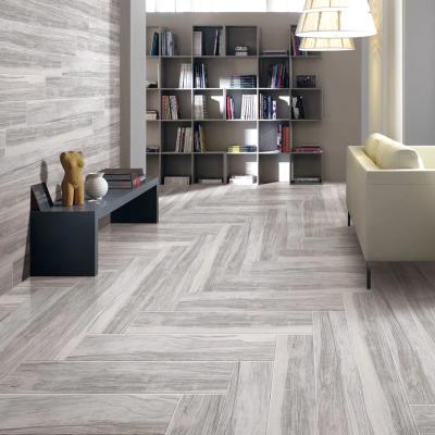 China Wooden Rustic Popular Gray Wood Texture Tiles 150x600mm Look Tiles Ceramic Tile for sale