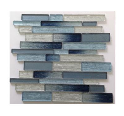 China Parquet factory wholesale supply blue color floor tiles swimming pool tiles mosaic for sale