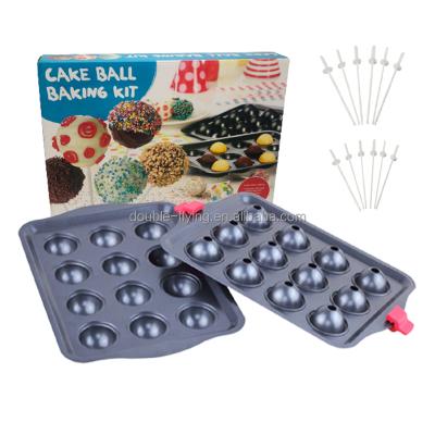 China Viable 12 Cavities Non Stick Cake Pops Baking Mold Pan With Lollipop Sticks BPA Free Baking Mold For Candy Chocolate Dessert Cupcake for sale