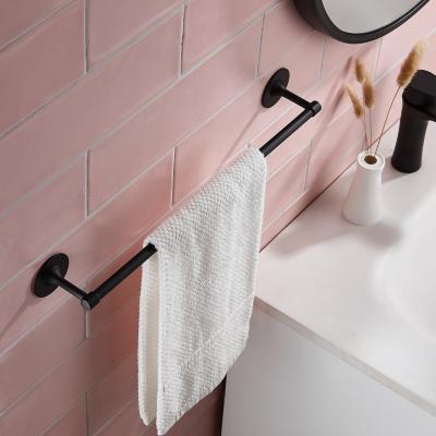 China Rustproof Black Bathroom 3M Towel Bar Accessory Self Adhesive Single Holder For Kitchen Metal for sale