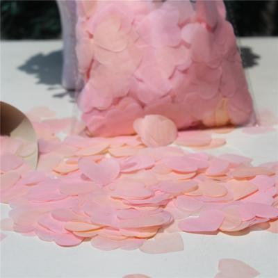 China Fireproof Peach Pink hearts Wedding Confetti Party Biodeogradable Throwing Decoration In stock for sale