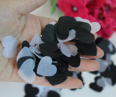 China White black Heart Tissue Paper Table Decoration Confetti Biodegradable Wedding for sale