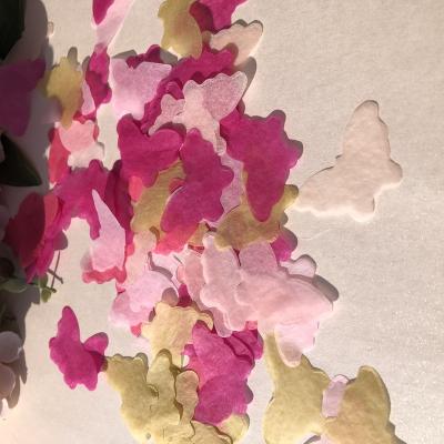 China Blush Pink Butterfly Biodegradable tissue paper confetti Wedding Throwing Confetti Flameproof Confettis for sale