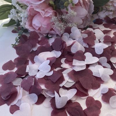 China Burgundy wedding decorations Throwing heart confetti biodegradable Fireflame tissue paper confetti Drop shipping for sale