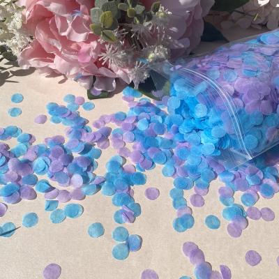 China Turquoise purple wedding decorations Throwing 1cm dot confetti biodegradable Fireflame tissue paper confetti Drop shipping for sale