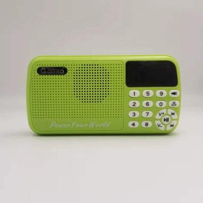 China Portable PORTABLE solar rechargeable pocket radio card slot include 1800mah lithium ion battery for sale