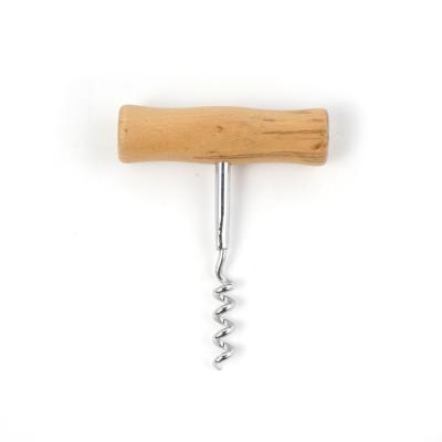 China Simple Modern Red Wine Corkscrew Vintage Stainless Steel Metal Handle Wooden Bottle Opener for sale