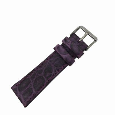 China Purple Cattlehide Fashion Wrist Replacements For iwatch , Crocodile 38mm Genuine Leather Straps For Apple Watch for sale