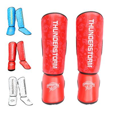 China Custom New Design Adult Muay Kicking Boxing Shin Leg Protection Pads Foot Thai Guards for sale